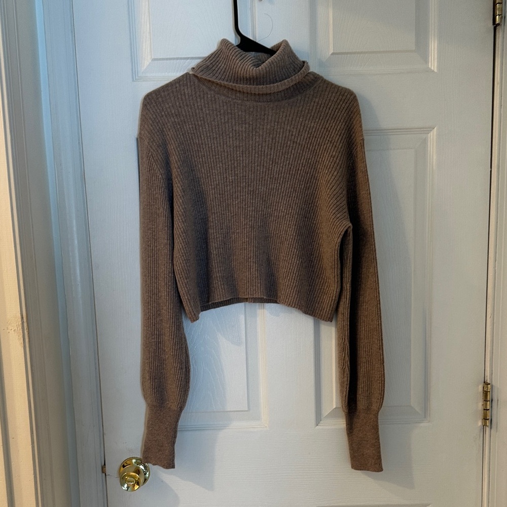 Reformation Taupe Turtleneck Sweater